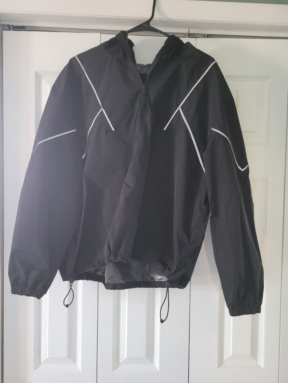 Asos Black Windbreaker Jacket with White Piping